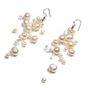 Oi! - E0086 - Boucles d'oreille Femme - Cristal - Perle - d'eau douce