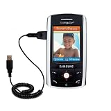 Coiled Power Hot Sync and Charge USB Data Cable w/ Tip Exchange for the Samsung SGH-D807 - Gomadic Brand