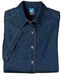Port & Company - Ladies Short Sleeve Value Denim Shirt Ink Blue-XXL
