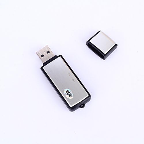 USB Voice Recorder - Rechargeable Digital Audio Recorder - Hidden Pen Drive Dictaphone - Record Meetings, Lectures, Interviews (8gb) (Black)