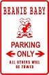 BEANIE BABY PARKING sign street hobby toy