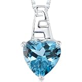 3.00 cts Heart Shape London Blue Topaz Pendant in Sterling Silver