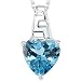3.00 cts Heart Shape London Blue Topaz Pendant in Sterling Silver