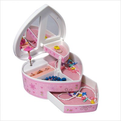 Mele & Co. Ruby Girl\'s Heart-Shaped Musical Jewelry Box