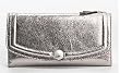 Coach Hamptons Leather Checkbook Case & Wallet Silver Pewter 46240