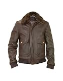 Forzieri Men's Dark Brown Leather Bomber Jacket