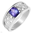 Ring With 1.04ctw Genuine Tanzanite Beautifully Crafted in 14K White Gold. Total item weight 5.9g (Size 8)