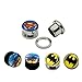 Longbeauty Acrylic Tree ,Stainless Steel Superman,Batman Screw Flesh Tunnel Ear Plug Total 3 Pairs