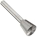 PFERD Inverted Taper Carbide Bur, Uncoated (Bright) Finish, Single Cut, End Cut End