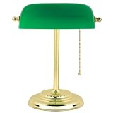 Globe Electric 52080-T20 13-Inch Banker's Lamp with CFL Bulb Included, Antique Brass