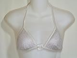 Guess Sparkle Halter Triangle Swimsuit-top w/White Buckle L