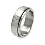 Stainless Steel 8mm Spinning Celtic Design Fashion Band Ring (Size 9 to 12)