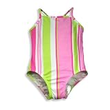 Girlfriends by Anita G. - Girls One Piece Swimsuit, Pink, White, Lime