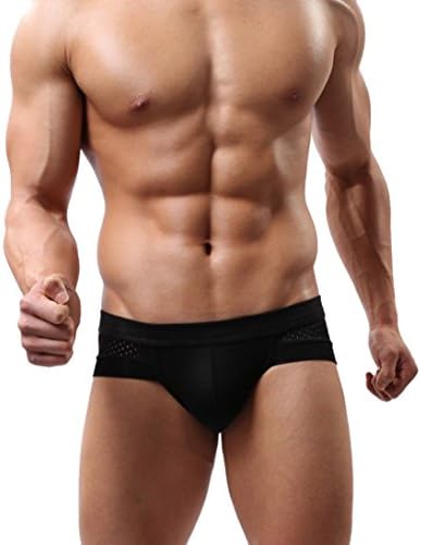 HP95(TM)Men's Bikini Underwear,Trunks Style Men's Briefs Soft Underpants (L, Black)