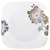 Corelle Square Vitrelle 8-3/4 Inch Round Luncheon Plate, Cocoa Blossom