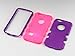 ULAK iPhone 6S Case, iPhone 6 Case, Shock-Absorbing Case with Hybrid 3in1 Soft Silicone + Hard PC Cover for Apple iPhone 6/6S 4.7 Inch Device (Purple/NeoPink)