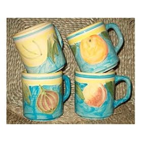 Le Souk Ceramique FRU-53 Frutta Coffee Mugs Set of 4 12-oz. by Le Souk Ceramique