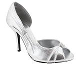 METALLIC GATHERED RHINESTONE LINK HEEL