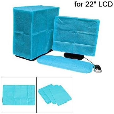 Kobwa(TM) 22" Computer/PC Monitor Screen Keyboard Nonwoven Fabric Dust Cover/Cap -Light Blue With Keyring