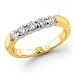 14K Yellow Gold 1/2 ctw. Five - Stone Diamond Wedding / Anniversary Band (G-H;SI1-2)