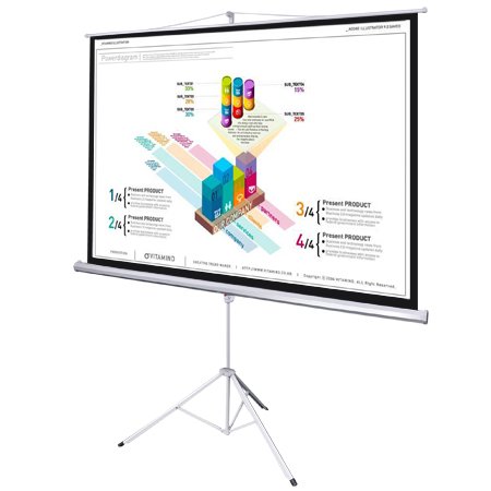Manual Pull Down Portable Tripod Projector Screen 100 4:3