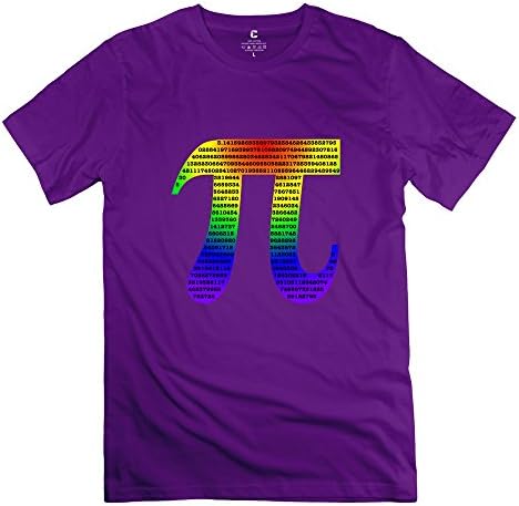 BXGD- Men's Graphic T Shirts Pi Math Art Number Size XS Purple