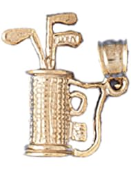 Dazzlers Solid 14k Gold Golf Club Bag Charm Pendant Available in three colors from jewelsberry (weights: 1.5 grams only)