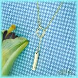 14K Gold Bar Lasso Necklace