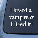 I KISSED A VAMPIRE - Twilight Vinyl Decal Sticker #1613 | Vinyl Color: White