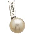 14kt White Gold Elegantly Akoya Pearl and Diamond Pendant
