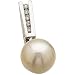 14kt White Gold Elegantly Akoya Pearl and Diamond Pendant