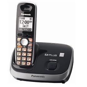 Panasonic KX-TG6511B DECT 6.0 PLUS Expandable Digital Cordless Phone, Black, 1 Handset by 