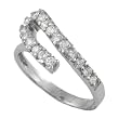 Sterling Silver Fashion Loop Ring with CZ Accents