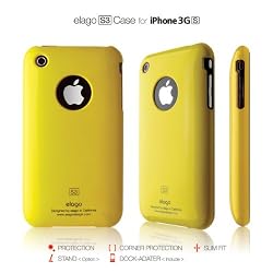 elago S3 Case for iPhone 3G/3GS (High Glossy)-Sport Yellow + Universal Dock Adapter + S2 Stand included