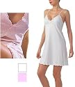 Classic Soft Cotton Lace Sleep Chemise Short Gown