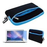 Skque 13.3 Inch Laptop Notebook Glove Bag Blue + Clear Screen Protector for Apple Macbook 13.3 Laptop