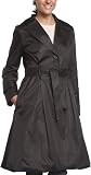 ABS by Allen Schwartz Women's Snap-Up Trench Coat,Black,X-Small