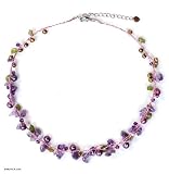 Pearl and amethyst strand necklace, 'Tropical Elite'