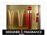GIFT SET- 360 RED by PERRY ELLIS - 3.4 oz EDP Spray, 3.0 oz Body Lotion, 3.0 oz Shower Gel, 0.25 oz EDP Mini Spray - NEW