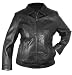 Ladies Front Zipper Waist Line Leather Jacket