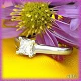 14K White Gold .50 CT Princess Cut Diamond Solitaire Ring