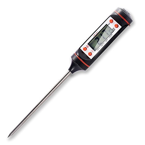 Digital Thermometer BESTOPE Instant Read Latest Stainless Cooking Thermometers with Long Probe, LCD Screen and Anti-Corrosion best for Milk, Meat, Food, Grill, Candy and Bath Water