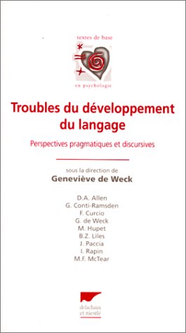 Image of Troubles du développement du langage: Perspectives pragmatiques et discursives