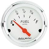 Auto Meter 1316 Arctic White Short Sweep Electric Fuel Level Gauge