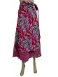 Women Wrap Around Skirt Pink Printed Reversible Silk Sari Multi Wear Dress 36"