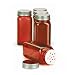 Ruby Red Square Glass Spice Bottles