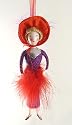 Red Hat Society Lady Glass Christmas Ornament #823069A