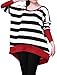Allegra K Women Boat Neck Batwing Tops Stripe Oversize T Shirts