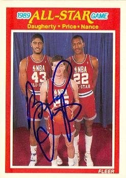 Brad Daugherty Autographed/Hand Signed Basketball Card (Cleveland Cavaliers) 1989 Fleer #166