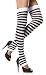 Nylon Striped Stirrup Thigh Highs, One Size (8 to 14)